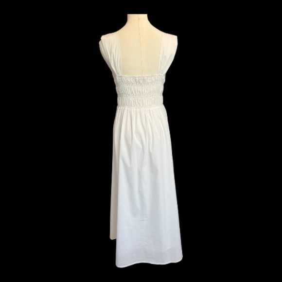 ๐ ๐คโจ NWOT NANETTE LEPORE White Sleeveless Ruched Midi Dress | Sz 8 - Picture 5 of 9